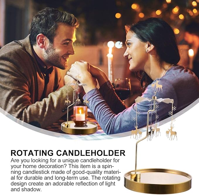 Enchanting Whirls of Light: Rotating Candleholder with Dual-Shape Options for Elegant Evenings