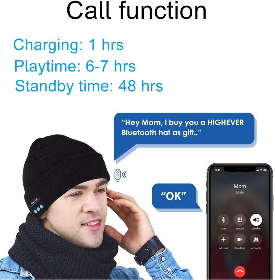 Unisex Bluetooth Beanie Hat with Light