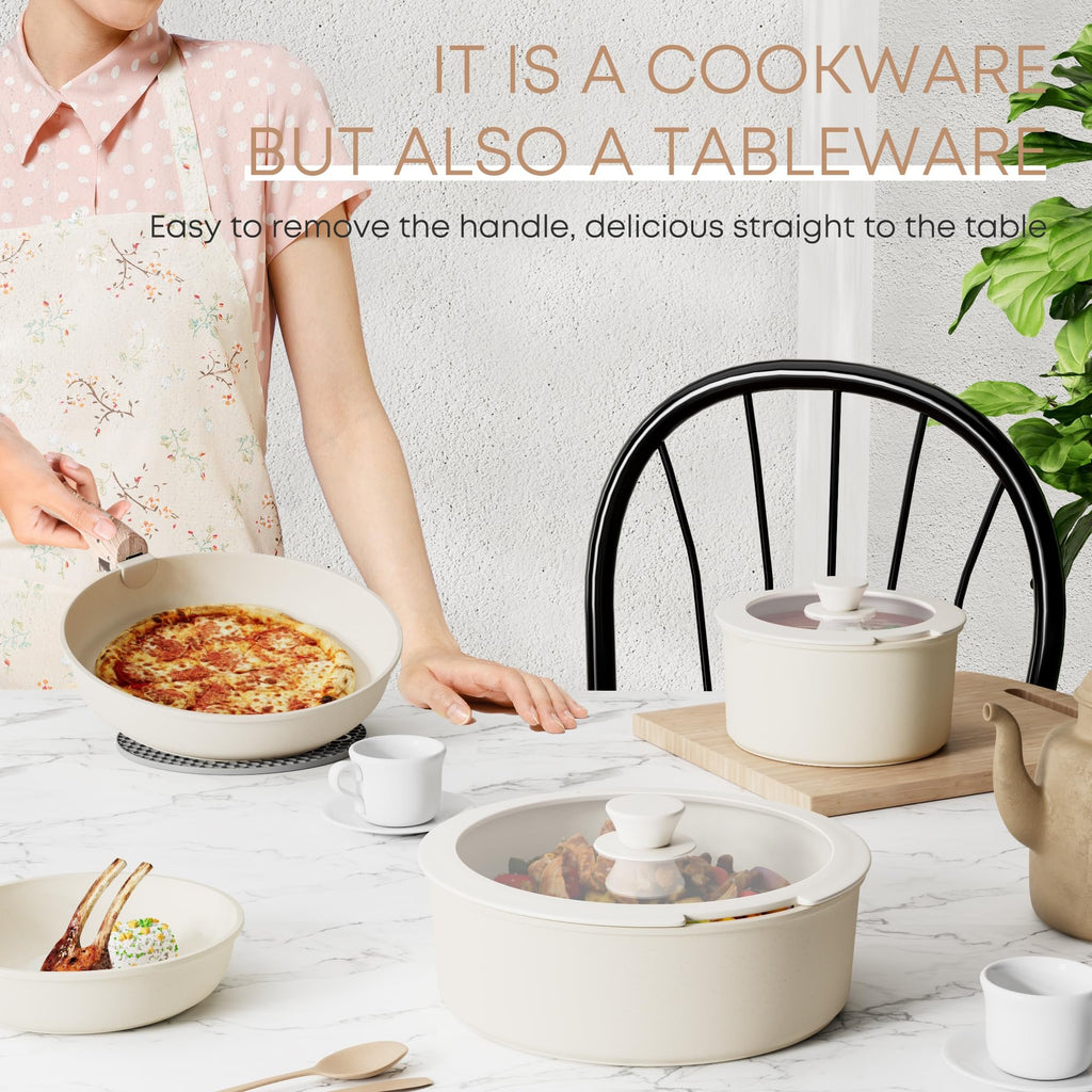Detachable Handle Cookware - Space-saving, Versatile, and Easy to Clean