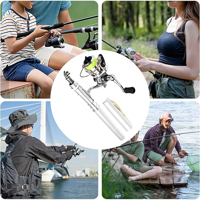 Portable Pen-Shaped Fishing Rod Combo Set with Telescopic Reel – Lightweight & Compact Fishing Gear