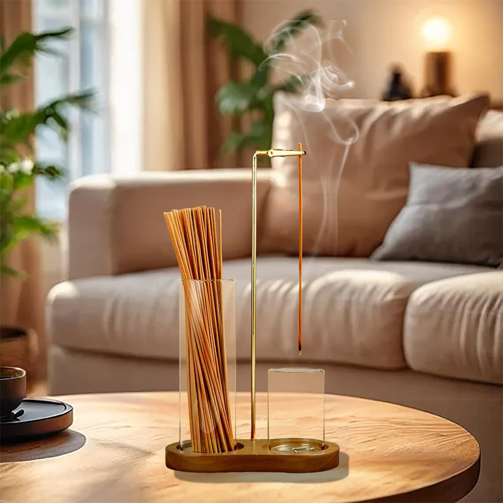Wooden Base Incense Burner and Aromatic incense sticks🕯️