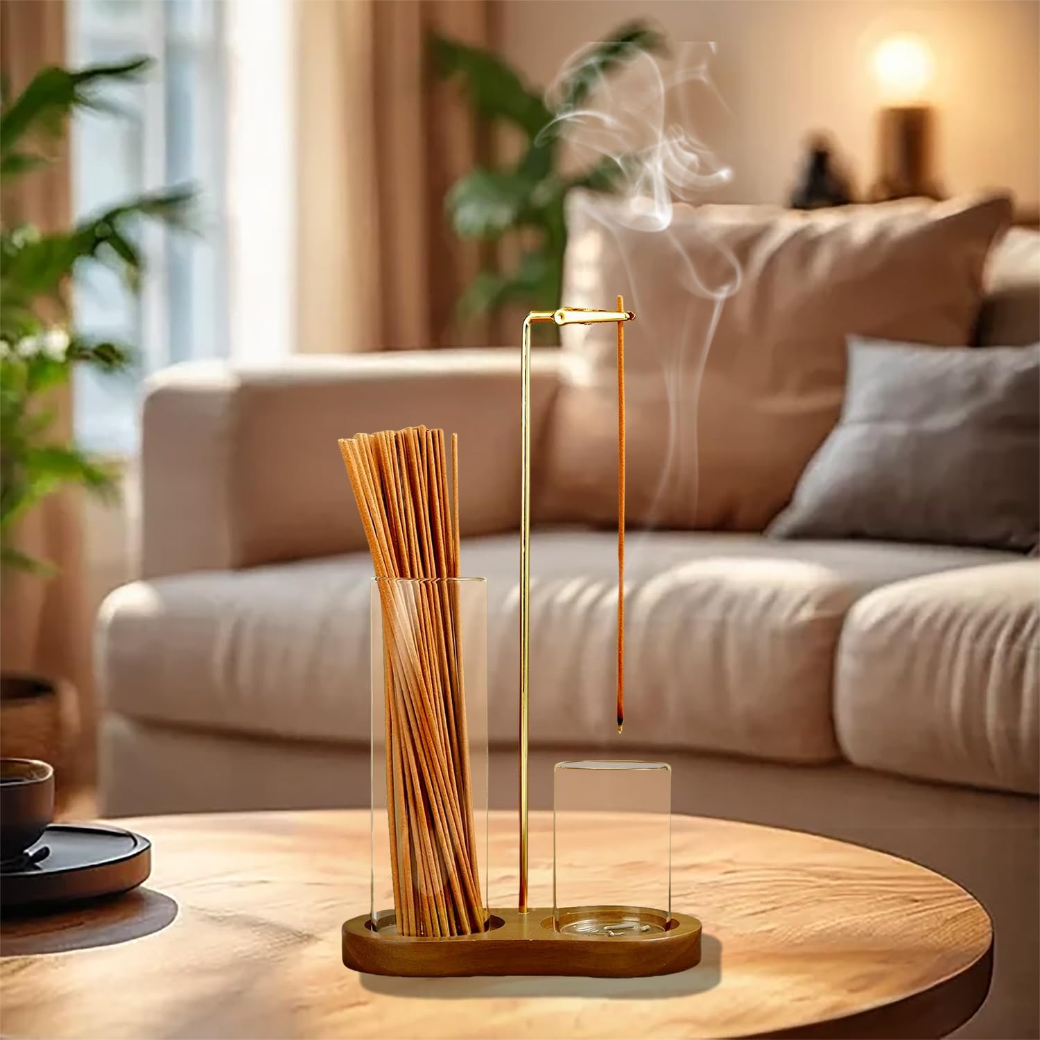 Wooden Base Incense Burner and Aromatic incense sticks🕯️