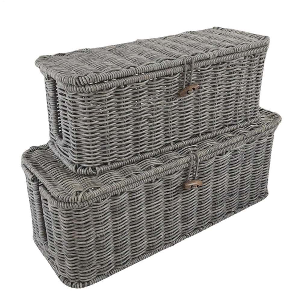 Handwoven Rattan Cable Management Box