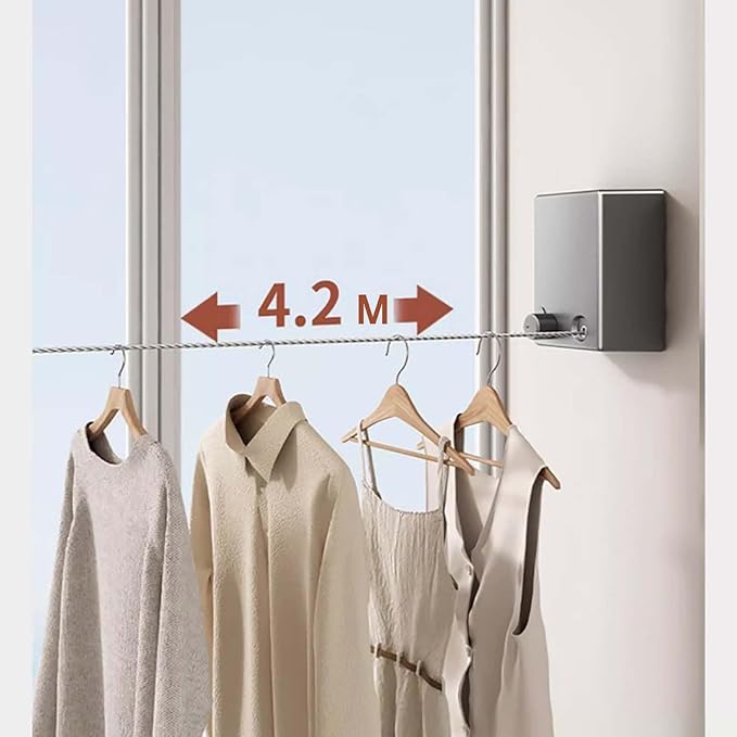Retractable Reel Washing Line – Heavy Duty Wall Mounted Clothesline for Indoor & Outdoor Use