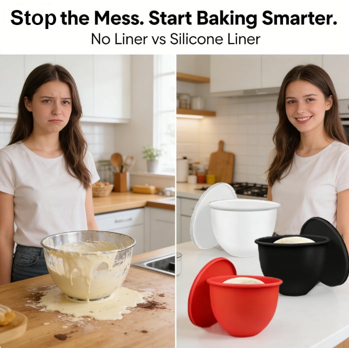 🍰 Tilt-Head Stand Mixer Silicone Bowl Liner Set (3-Pack)