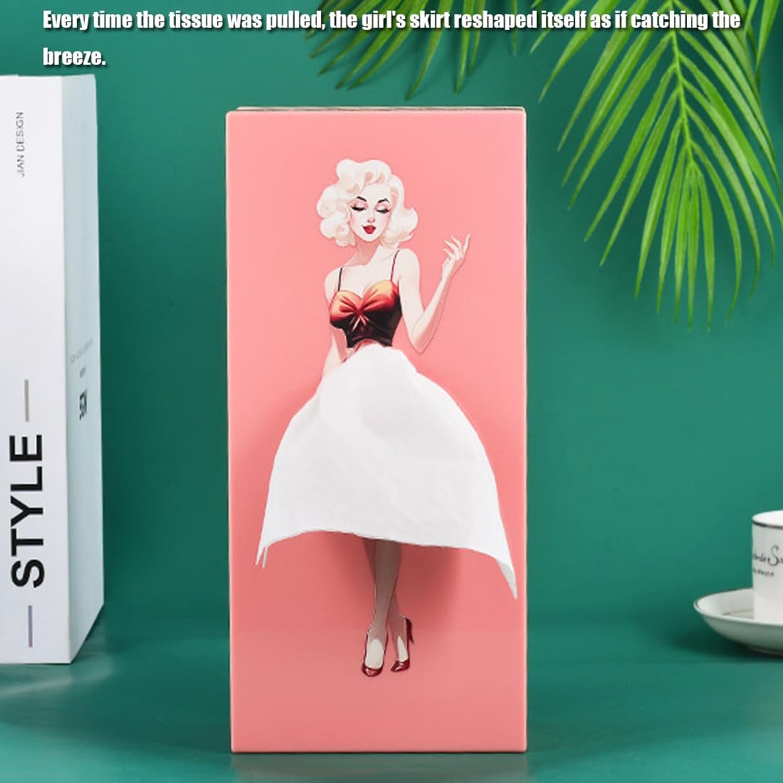 Tissue Box, Reusable Cartoon Creative Retro Pop Art Paper Towel Holder