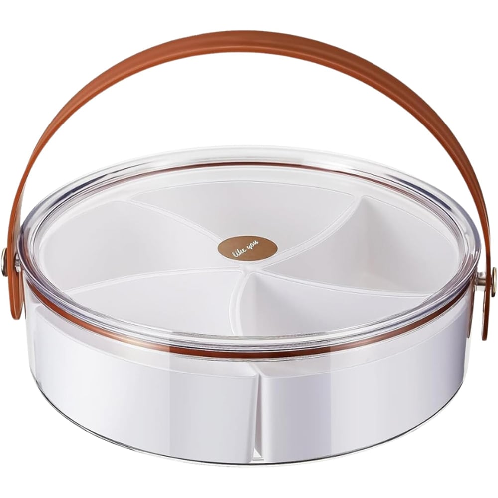 🍽️ Portable Divided Snack Tray with Lid & Handle