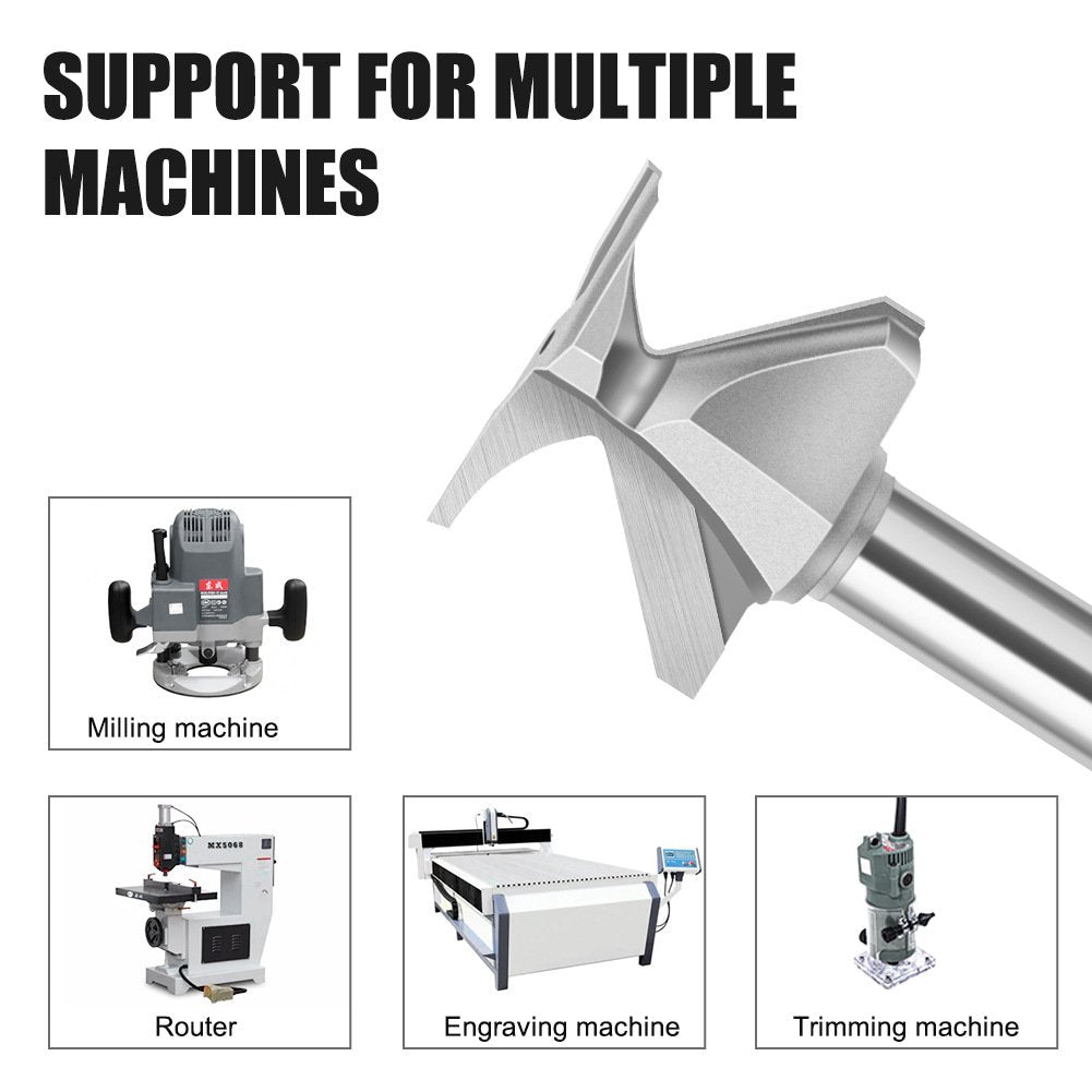 R18/R30/R50 Woodworking Arc Integrated Slotting Trimming Machine Milling Tool