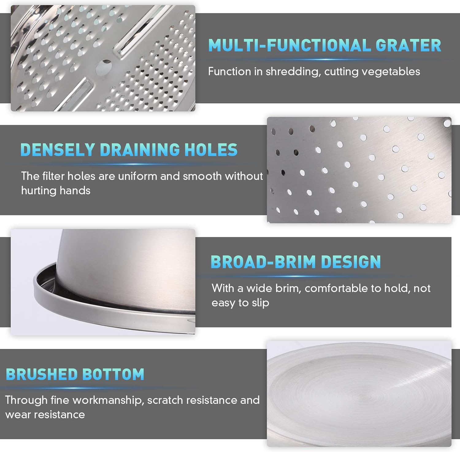 Stainless Steel Grater with Drain Basket🥕🥗