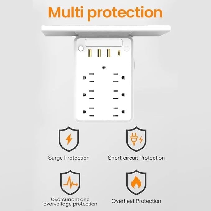 Wall Socket Extender with Shelf & USB Ports – Organize & Power Up Your Space 🌟
