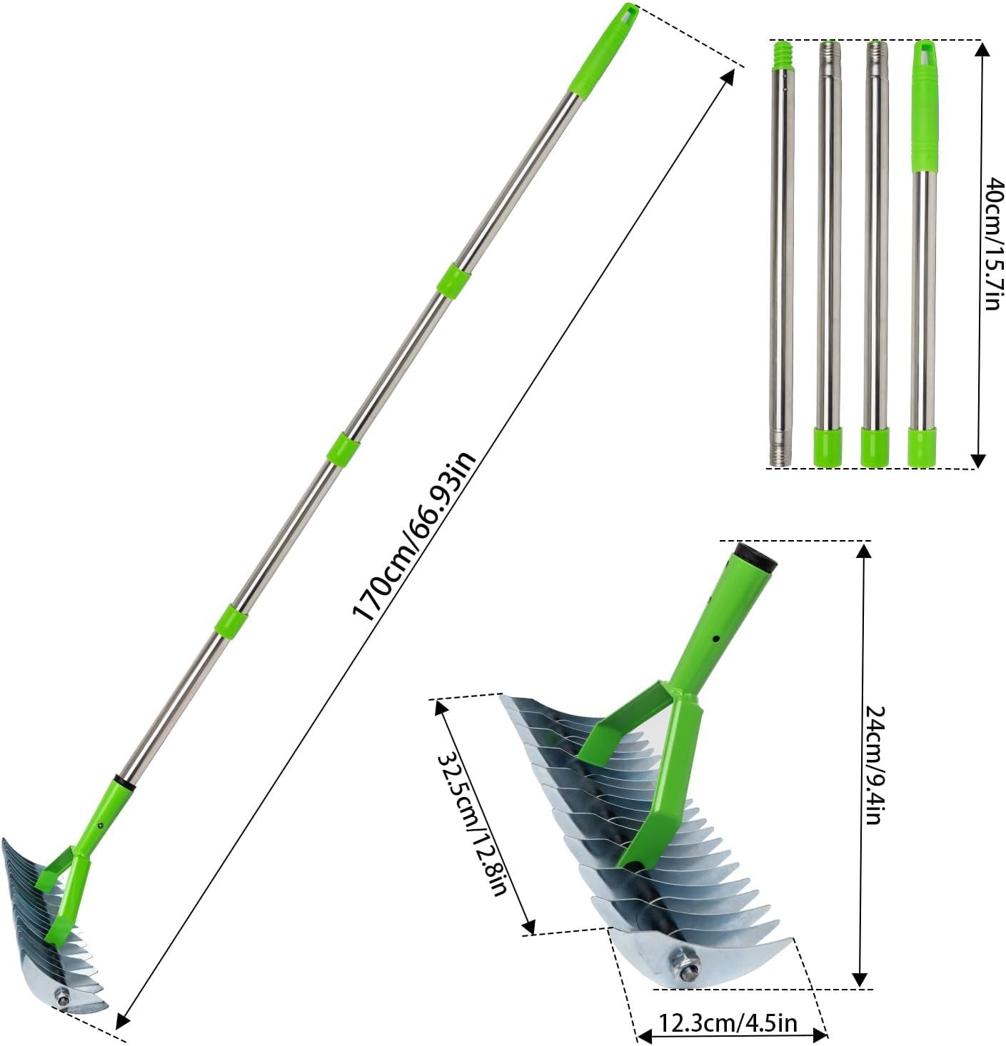 wide metal weed rake