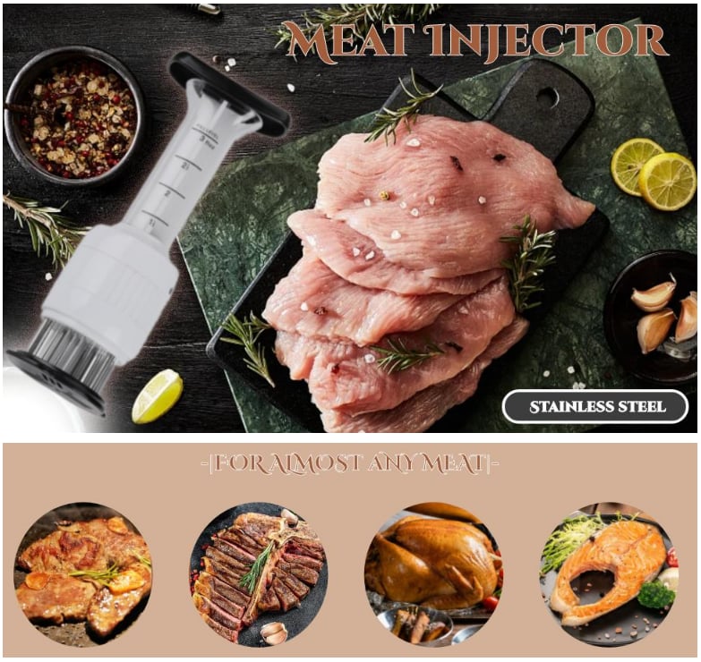 🍖 2-in-1 Meat Tenderizer & Marinade Injector