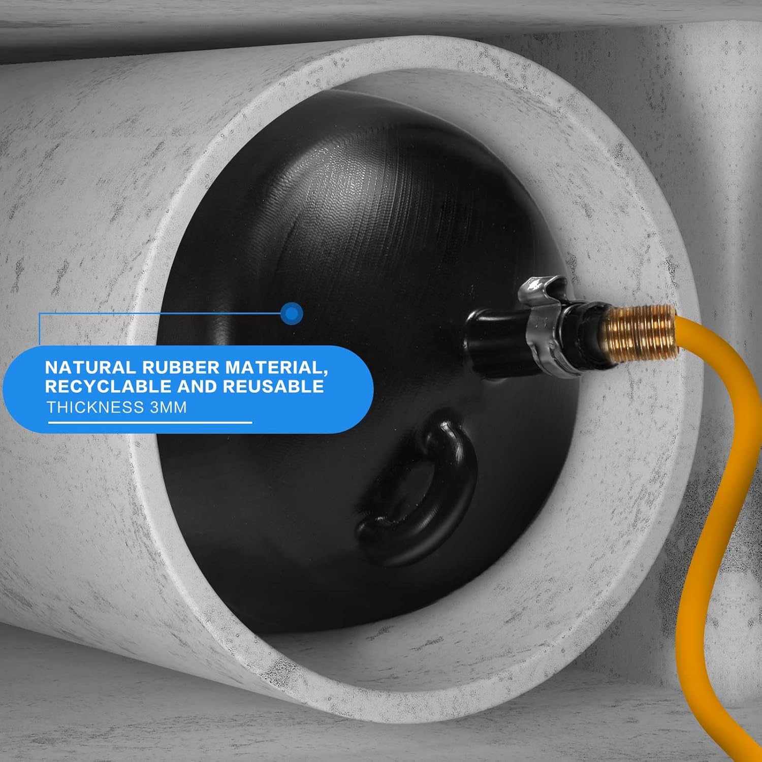 Rubber Test Ball Plug, 4"/8"-Free Gift pressure valve and inflation line