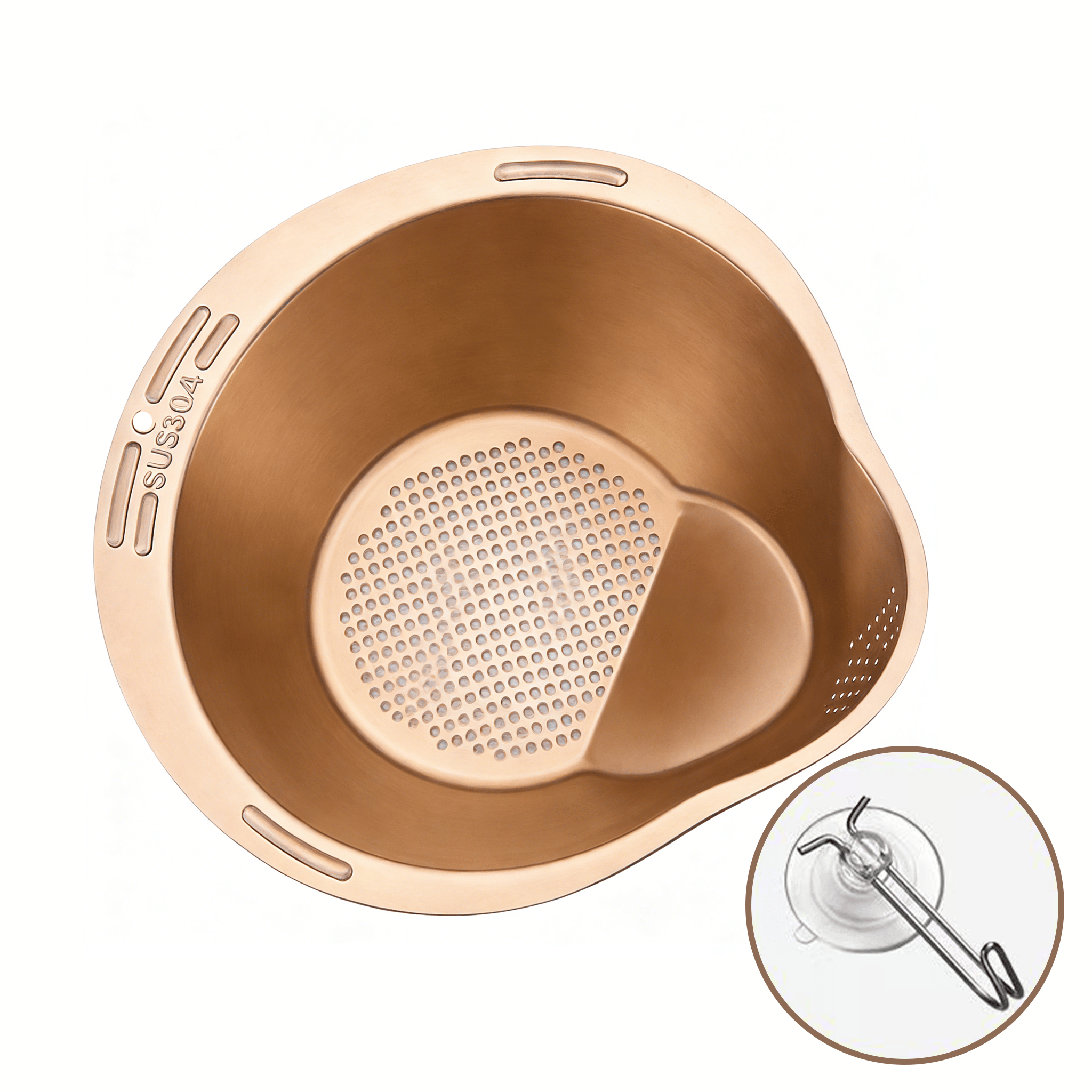 🍚 Stainless Steel Rice Washer & Strainer Bowl