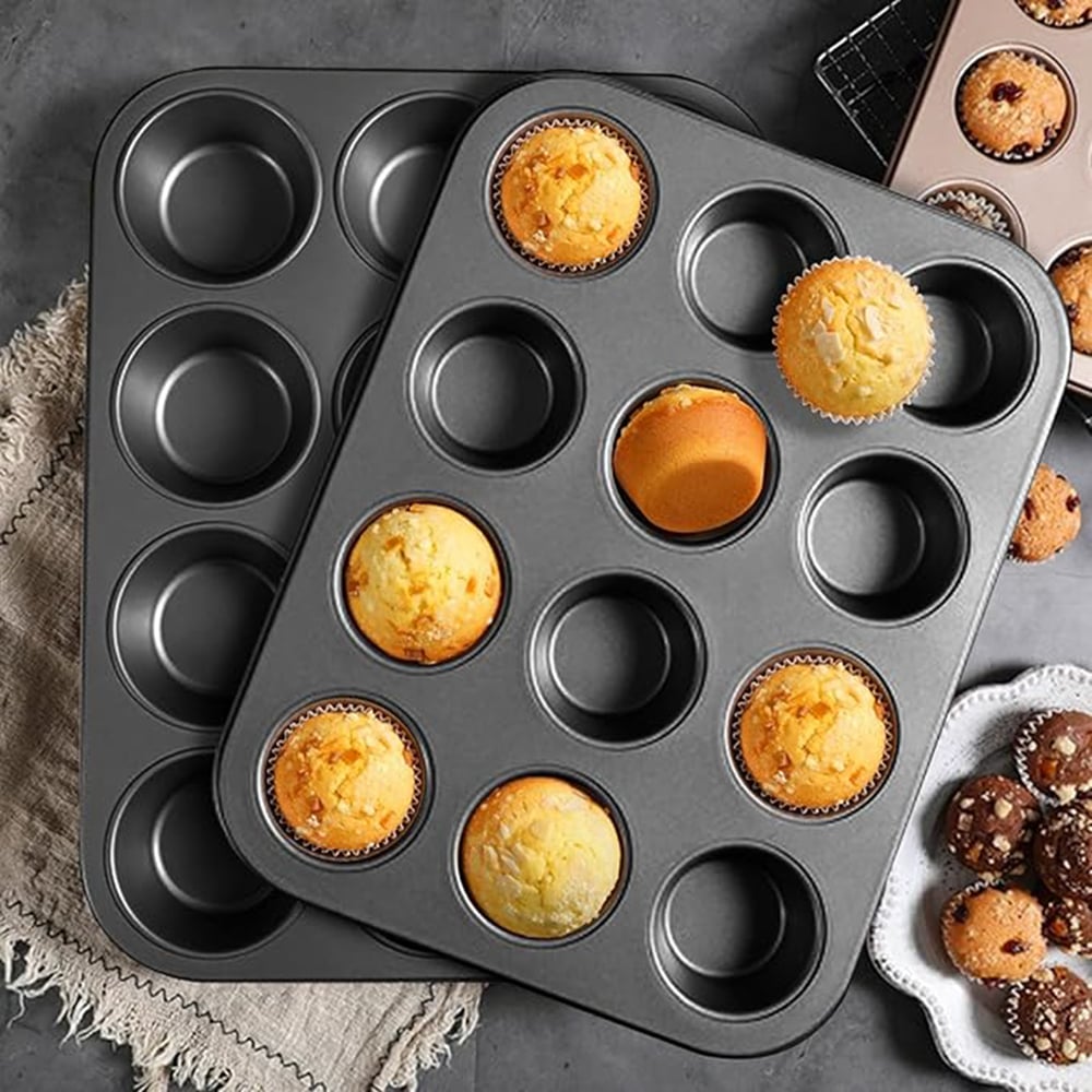 Non-Stick Baking Pans, Easy to Clean and Perfect for Making Jumbo Muffins,Cupcakes or Mini Cakes
