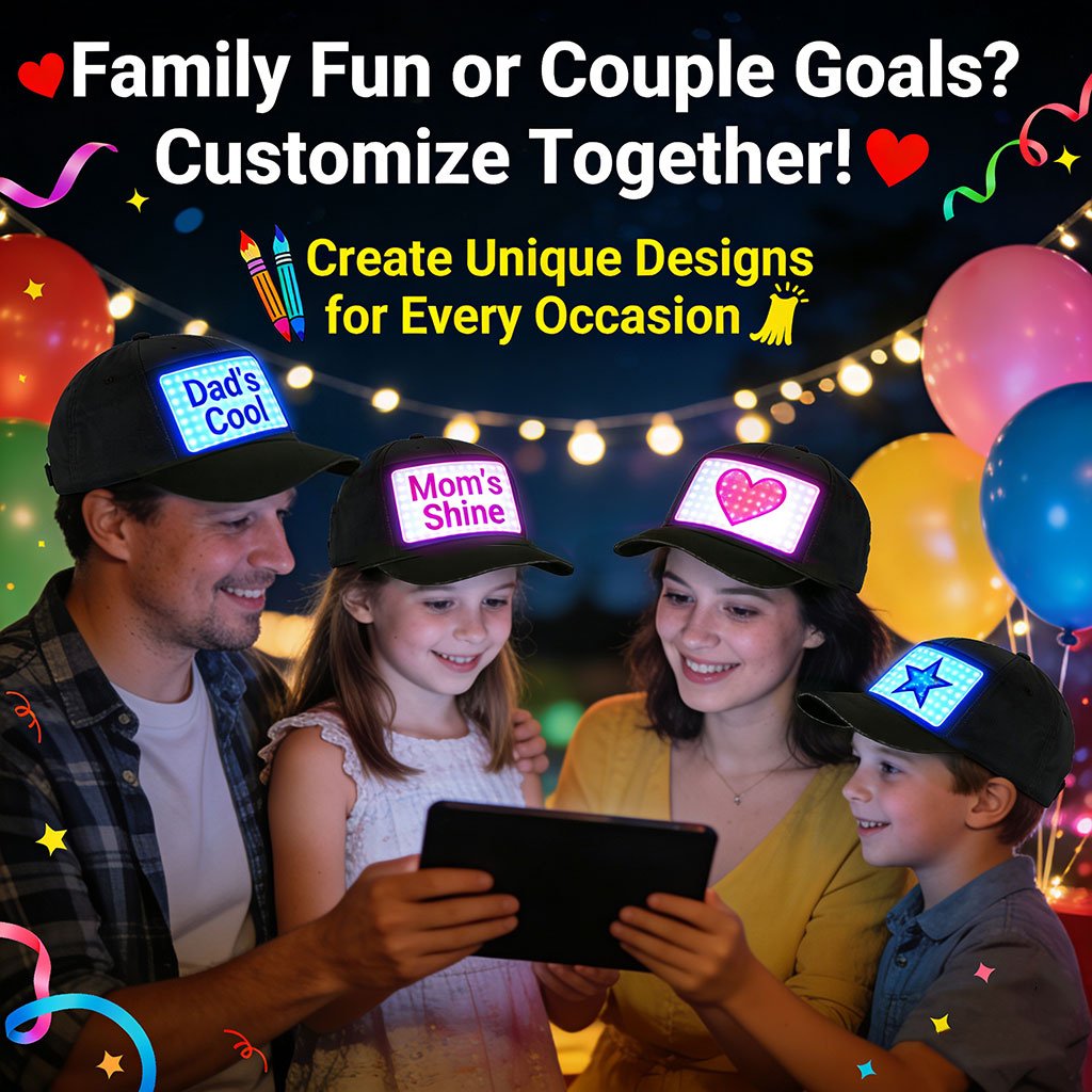 LED Cap - Multi-Language App Controlled Light-Up Hat (Text, Music, Image, Drawing) for Party, Club, Christmas, Halloween & More!