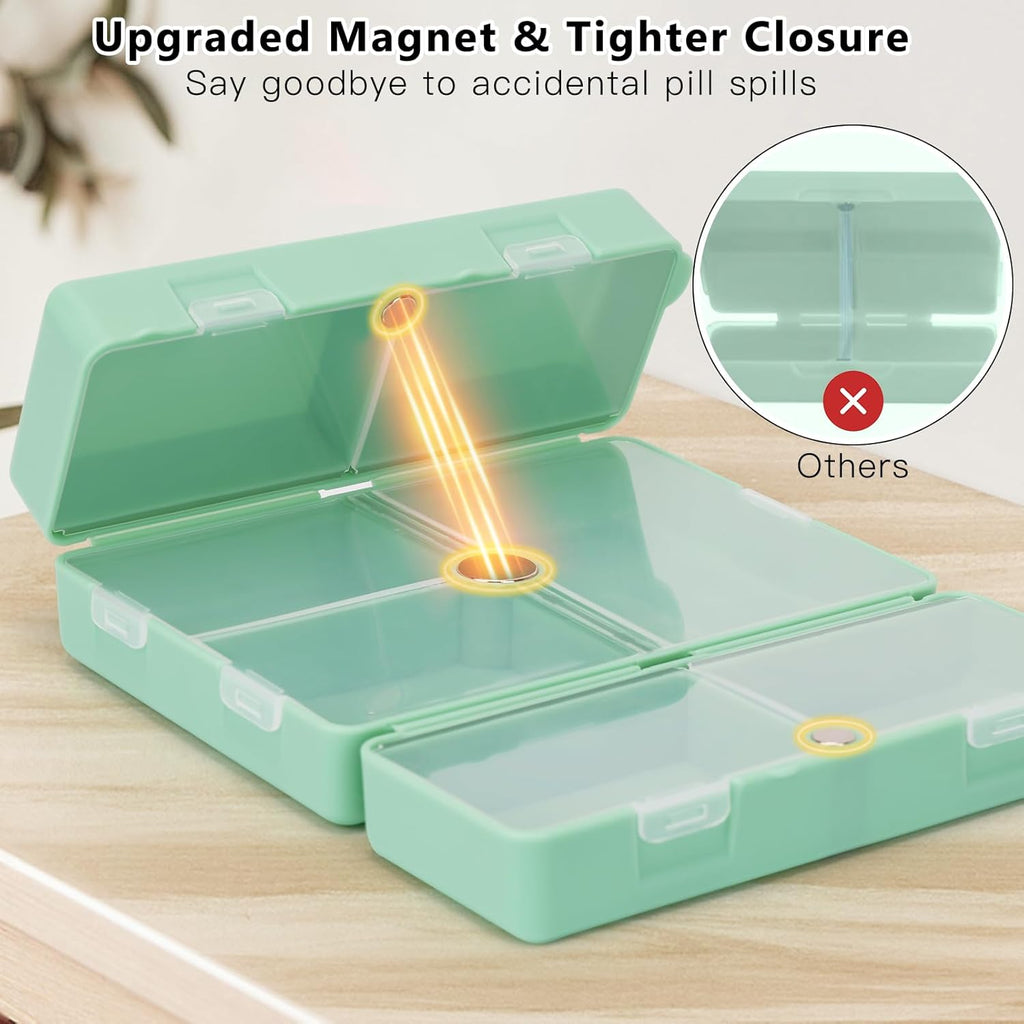 💊 Two-Piece Daily Pill Box Set – Foldable, Magnetic & Portable