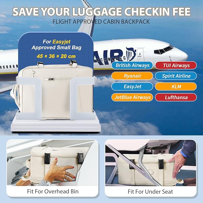 ✈️ Small Hand Luggage Backpack for Airplane Travel