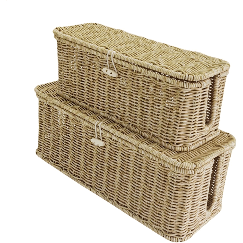 Handwoven Rattan Cable Management Box