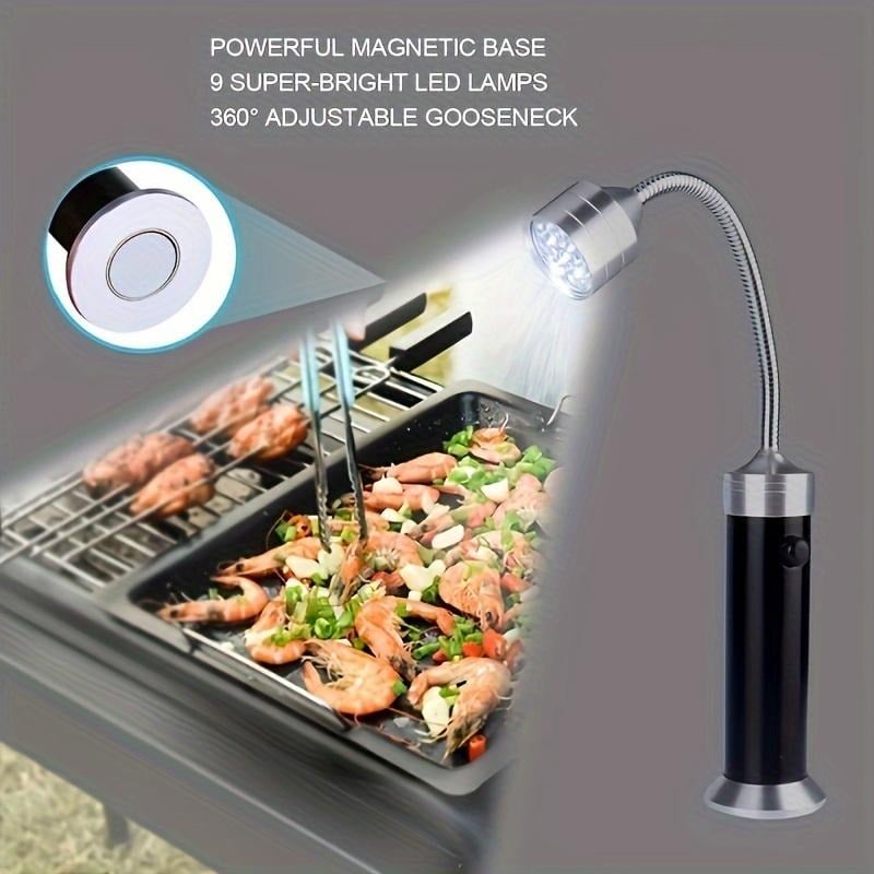 LED Grill Light with 360° Flexible Gooseneck & Magnetic Base
