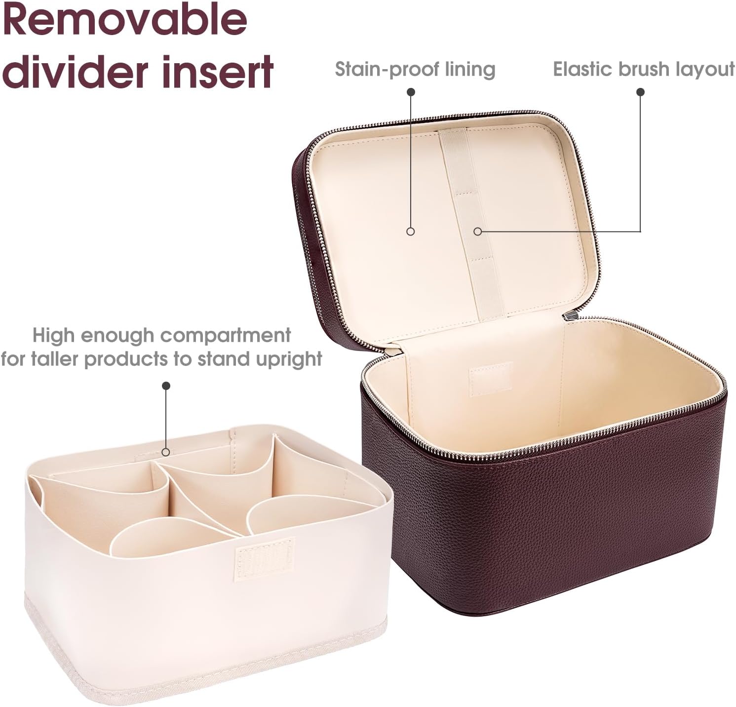 Cosmetic Makeup Bag – Double Compartment, Large Capacity Organizer 💄✨