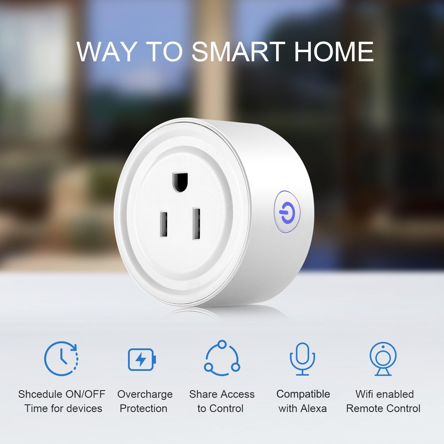 Wi-Fi Enabled Mini Smart Socket & Remote Control Outlet with Timing Function