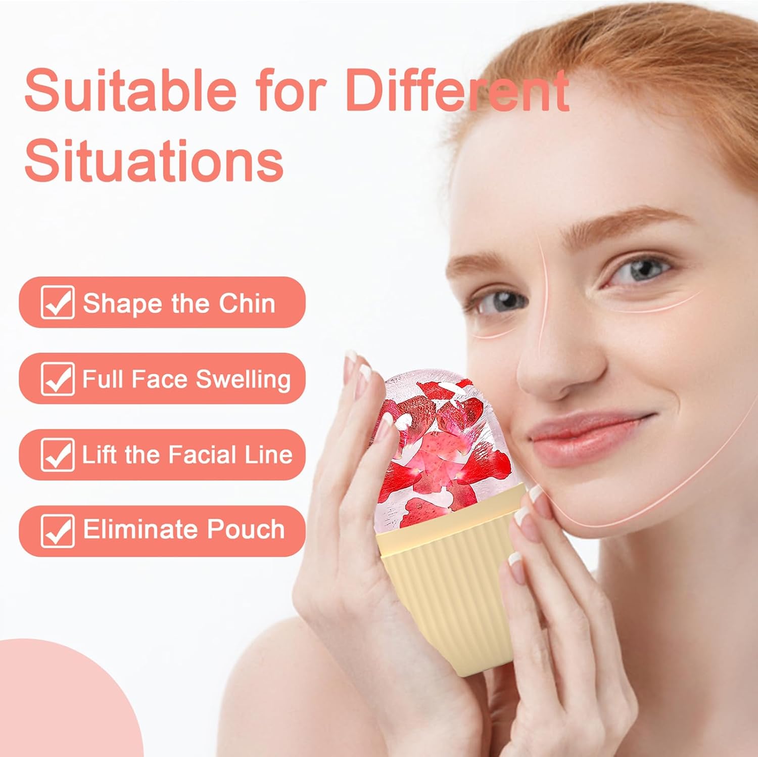 Ice Face Roller - Shrink pores, fight wrinkles, reduce puffiness, improve skin elasticity