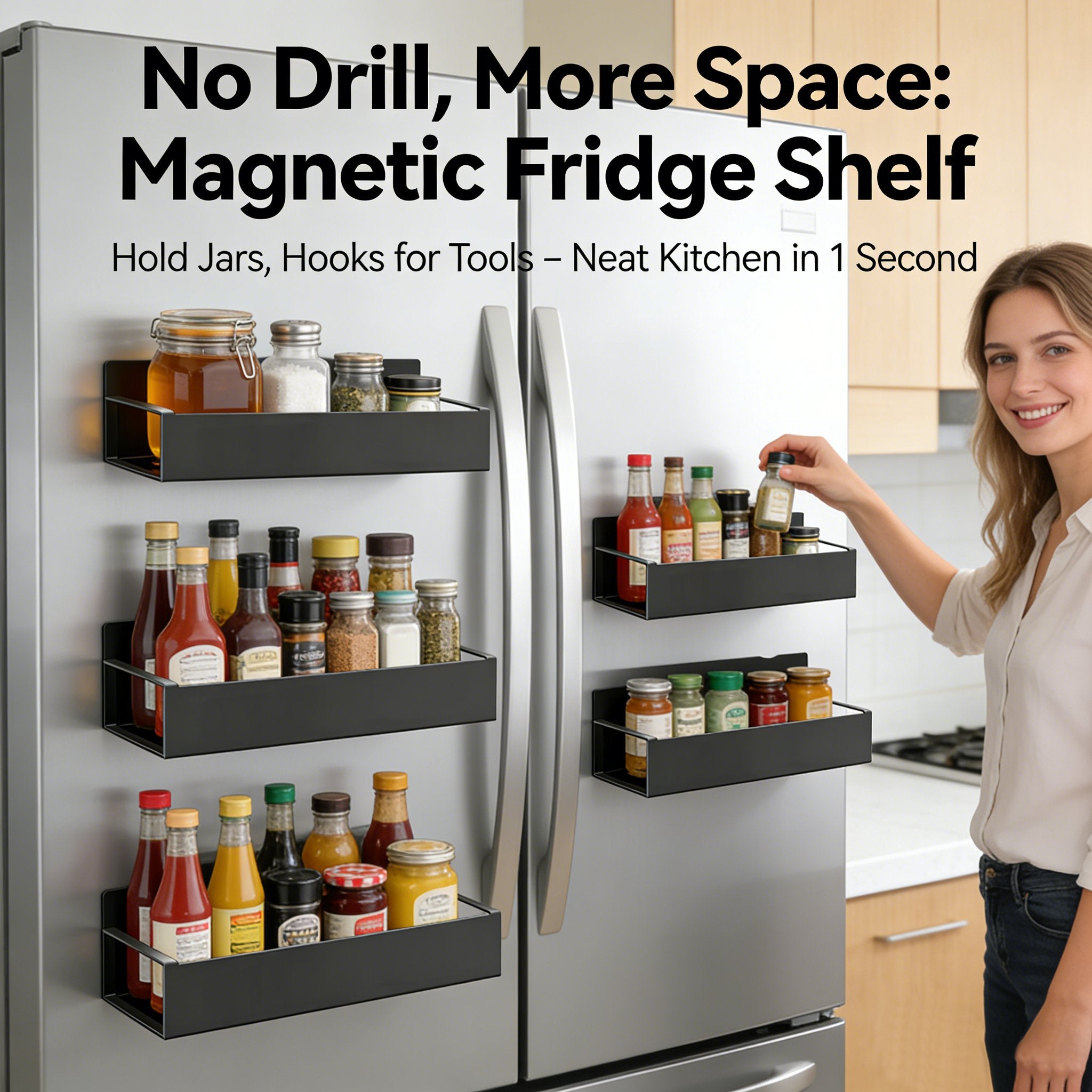 🧲Magnetic Spice Rack – Free Up Your Counter Space!