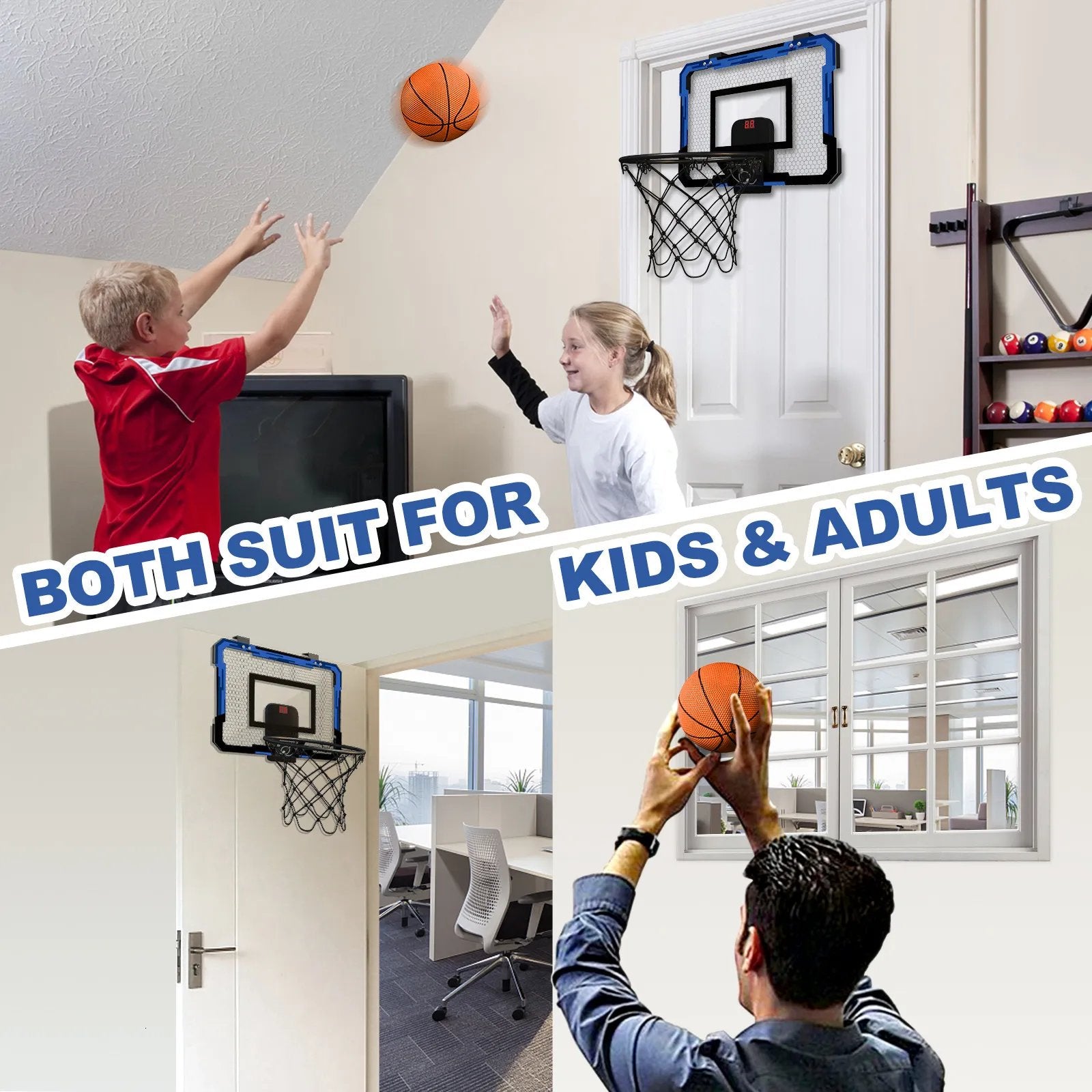 Foldable Wall Mounted Basketball Hoop - Sports Toys for Boys and Girls