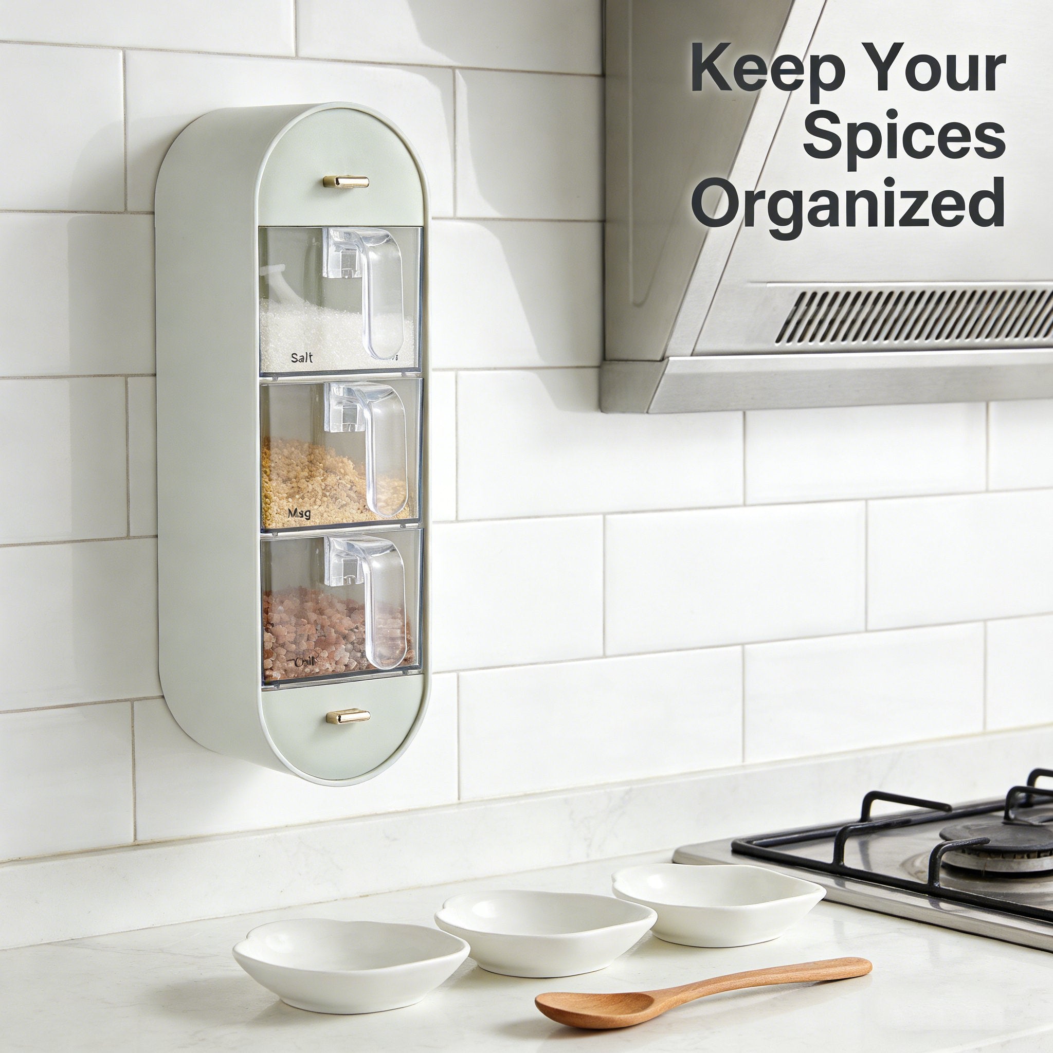 🧂Punch-free wall-mounted spice storage box
