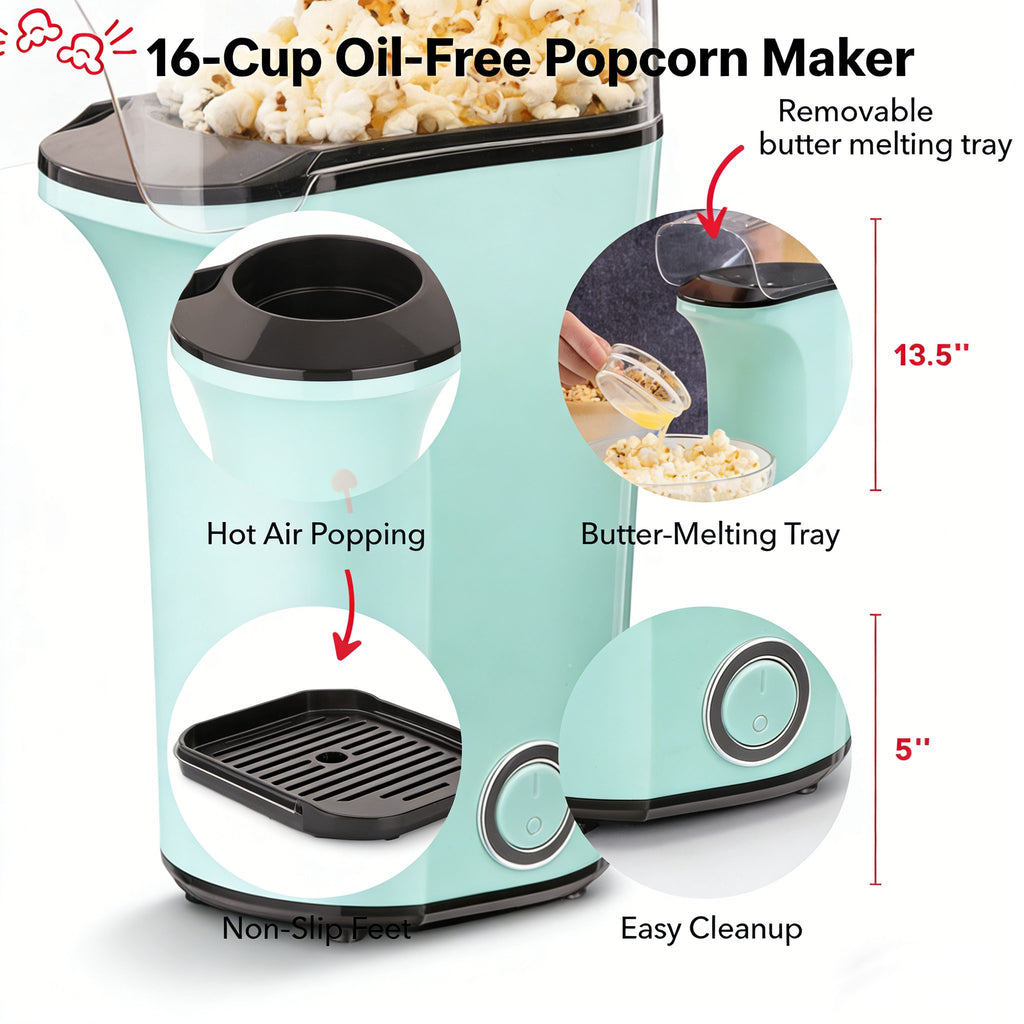 🍿Popcorn Maker - Oil-Free, Air Popcorn Popper
