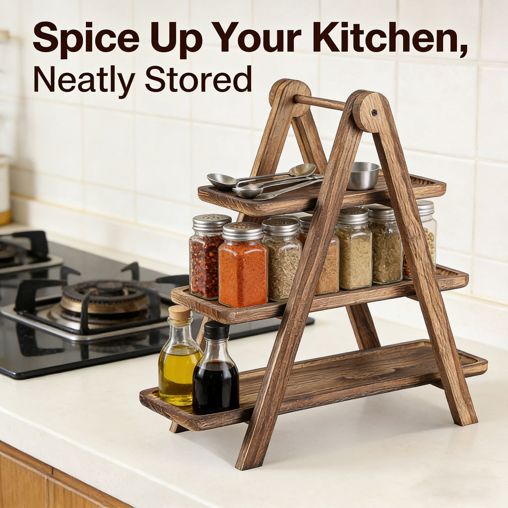 🍰 3-Tier Wooden Serving Tray Set for Parties & Entertaining