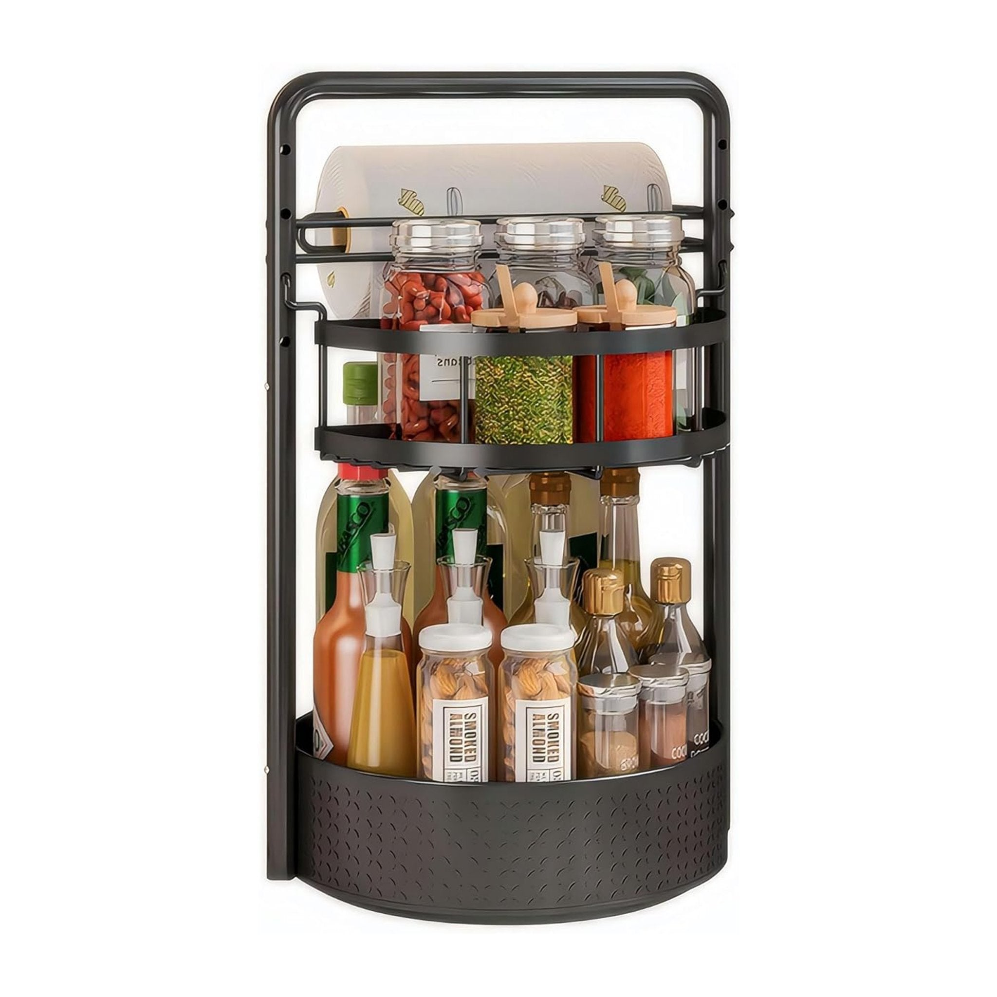 Rotating Spice Rack with Paper Towel Holder🧂🍳