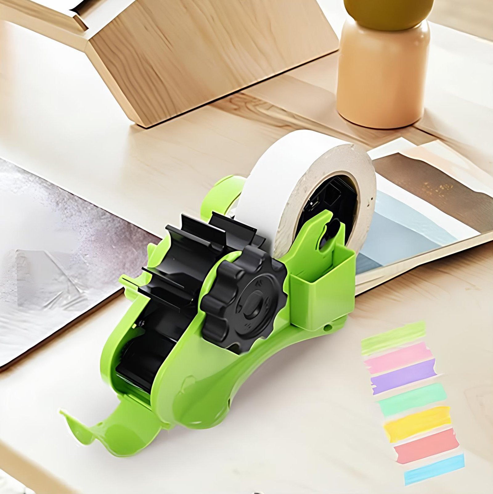 Product Title: Semi-Automatic Tape Dispenser | Durable, Smooth, and Practical Office Supply