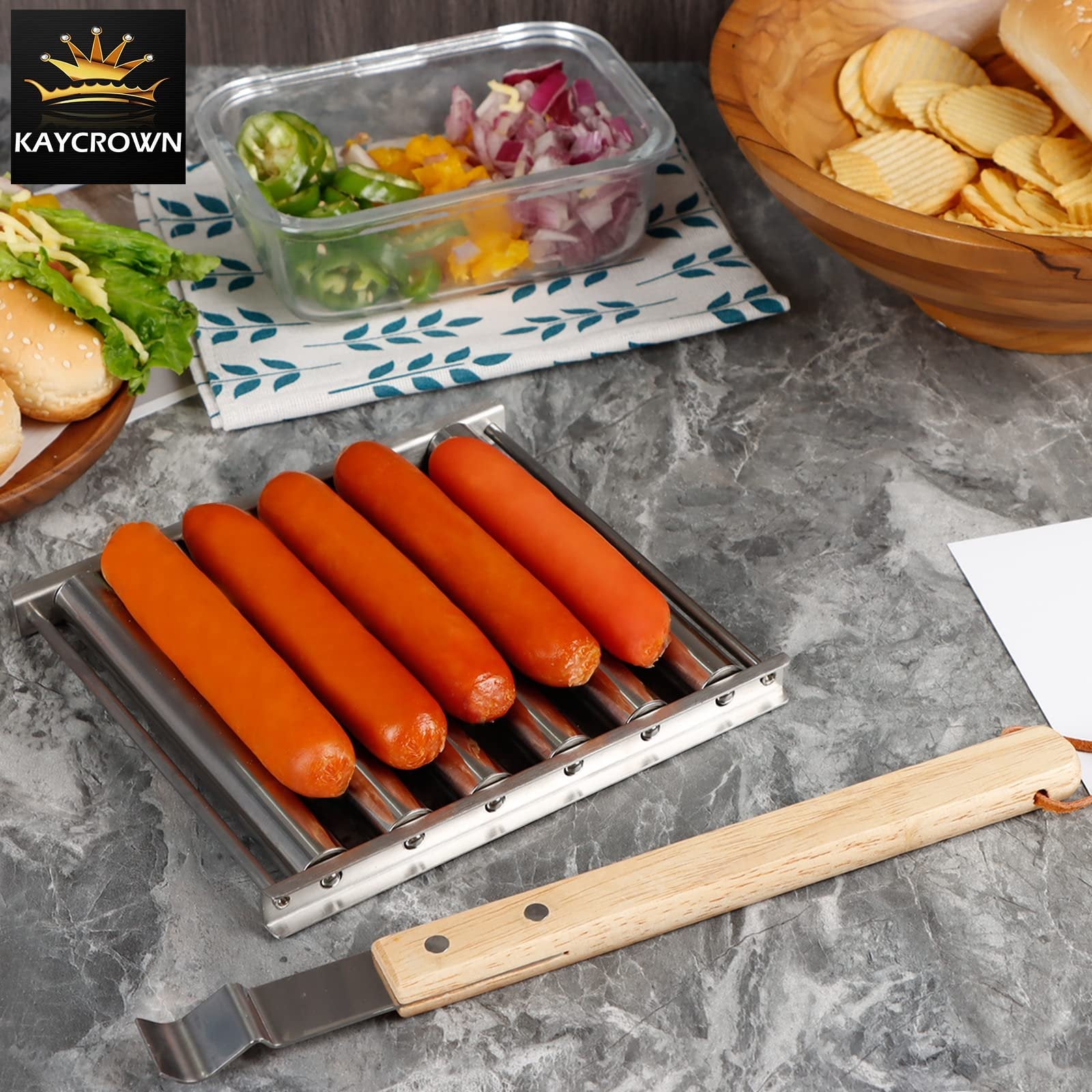 🔥Hot Sale 48% OFF🔥-Hotdog Roller Stainless Steel Sausage Roll Rack