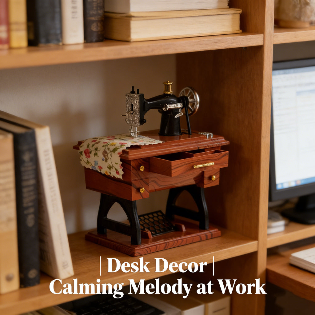 Mini Sewing Machine Clockwork Music Box🧵✨