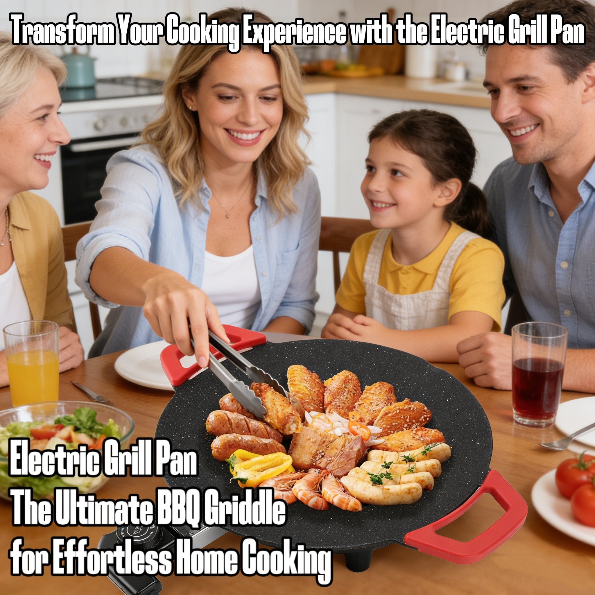 Electric Grill Pan – The Ultimate BBQ Griddle for Effortless Home Cooking 🍖🔥
