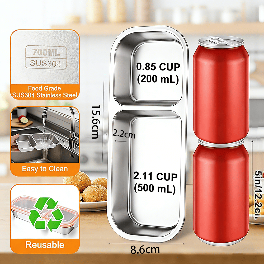 Stainless Steel 2-4Compartment Lunch Box with Lid