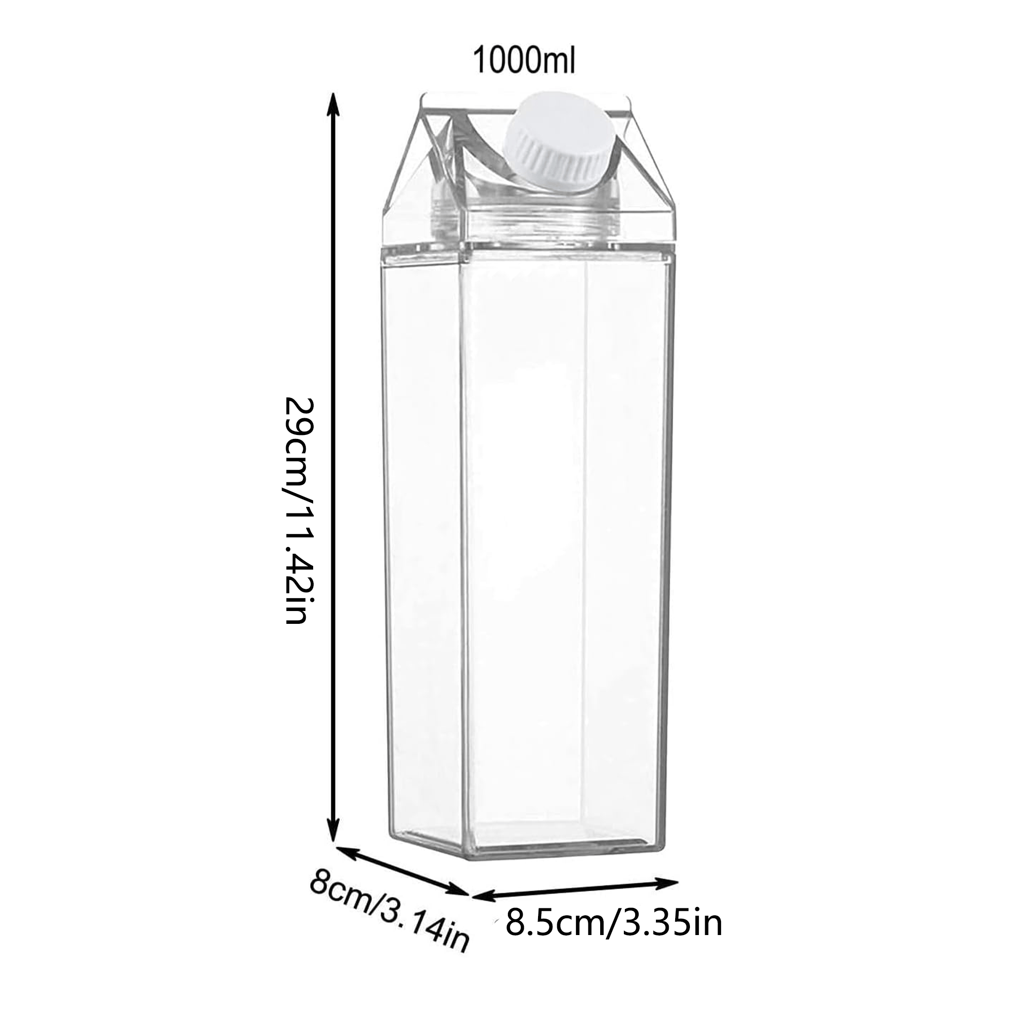 Clear Milk Carton Reusable Juice🥛