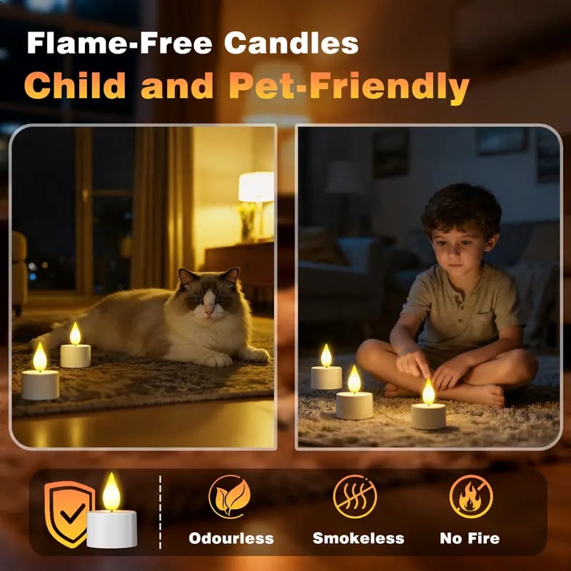 🔥 The Last Tea Lights You’ll Ever Need (6 Pack)— Rechargeable, Realistic & Remote-Controlled!