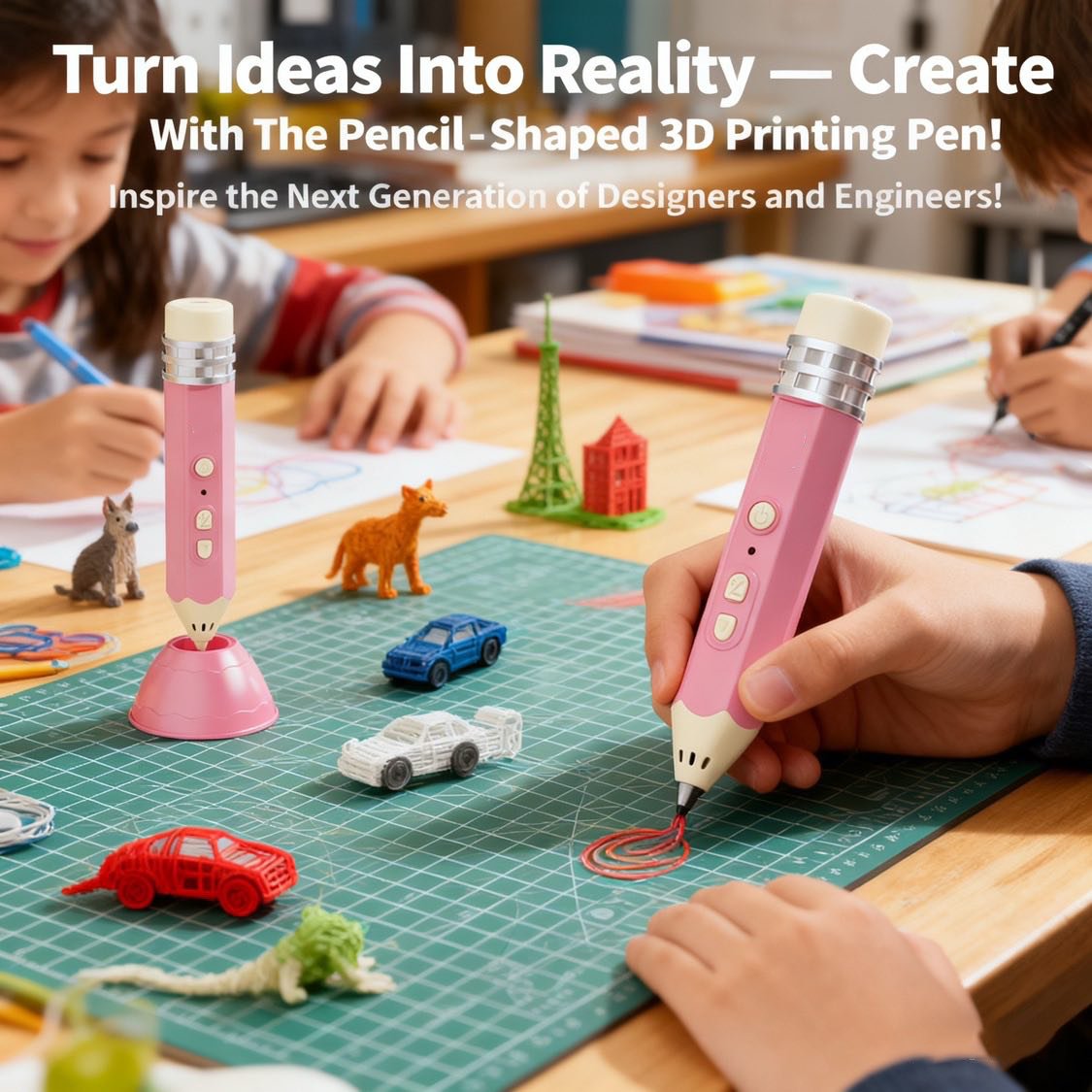 Pencil-Shaped 3D Printing Pen – The Ultimate Creative Gift for Kids This Christmas!