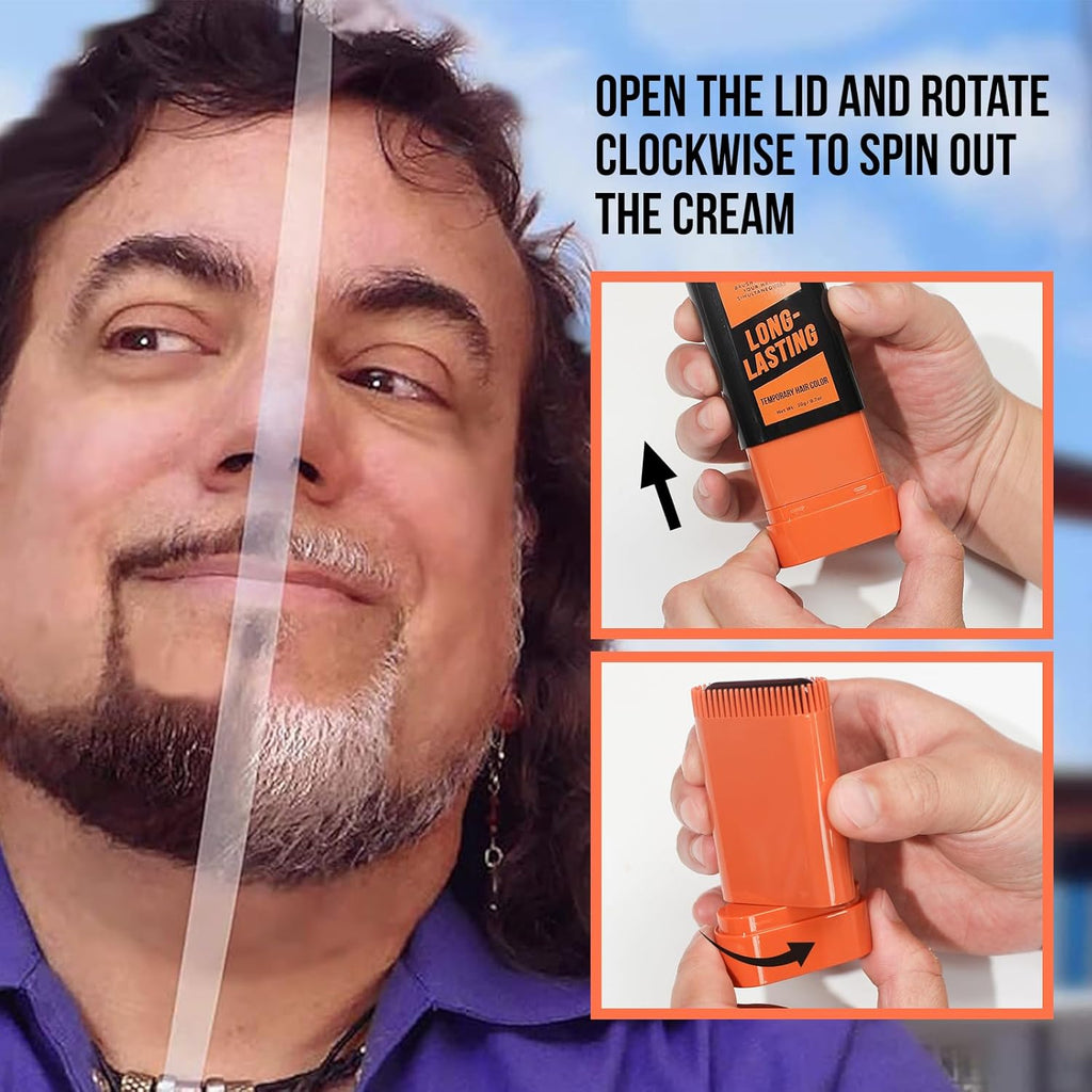 Instant Root Cover Up Stick - Waterproof Quick Touch-Up for Hair & Beard, Easy Washout Concealer