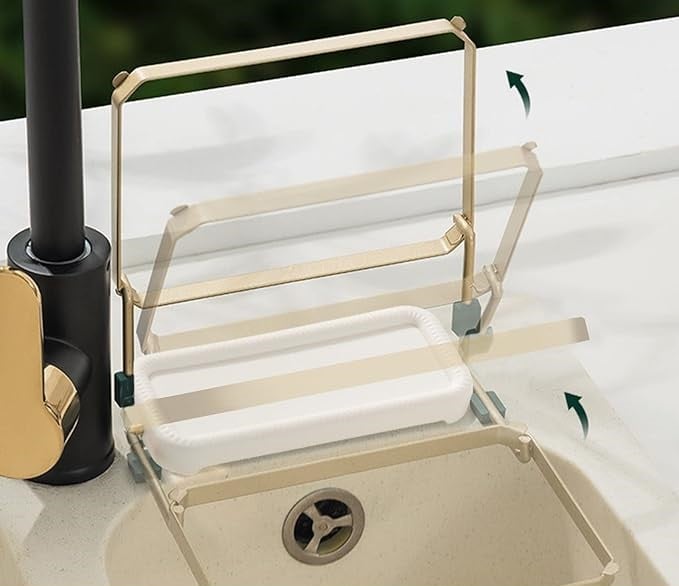Triangular Corner Sink Organizer with Hanging Hooks