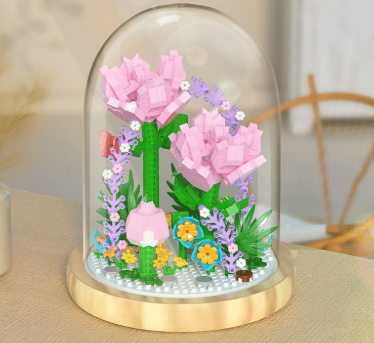 Flower Bouquet Building Kit, Forever Flower Decorated Flower with Dust Cover