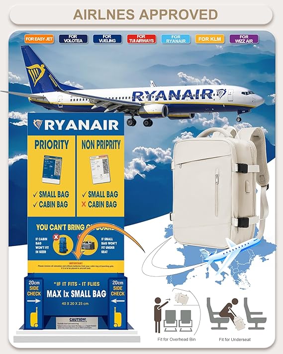 ✈️ Small Hand Luggage Backpack for Airplane Travel