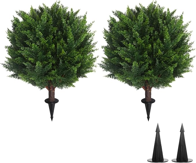 20" Artificial Cedar Topiary Ball Tree