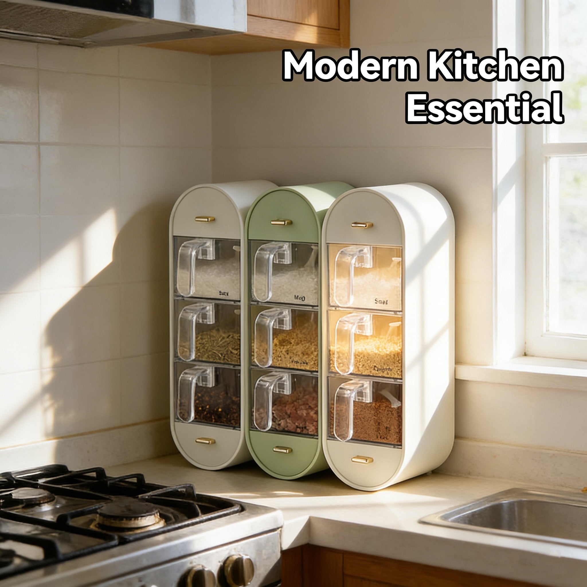 🧂Punch-free wall-mounted spice storage box