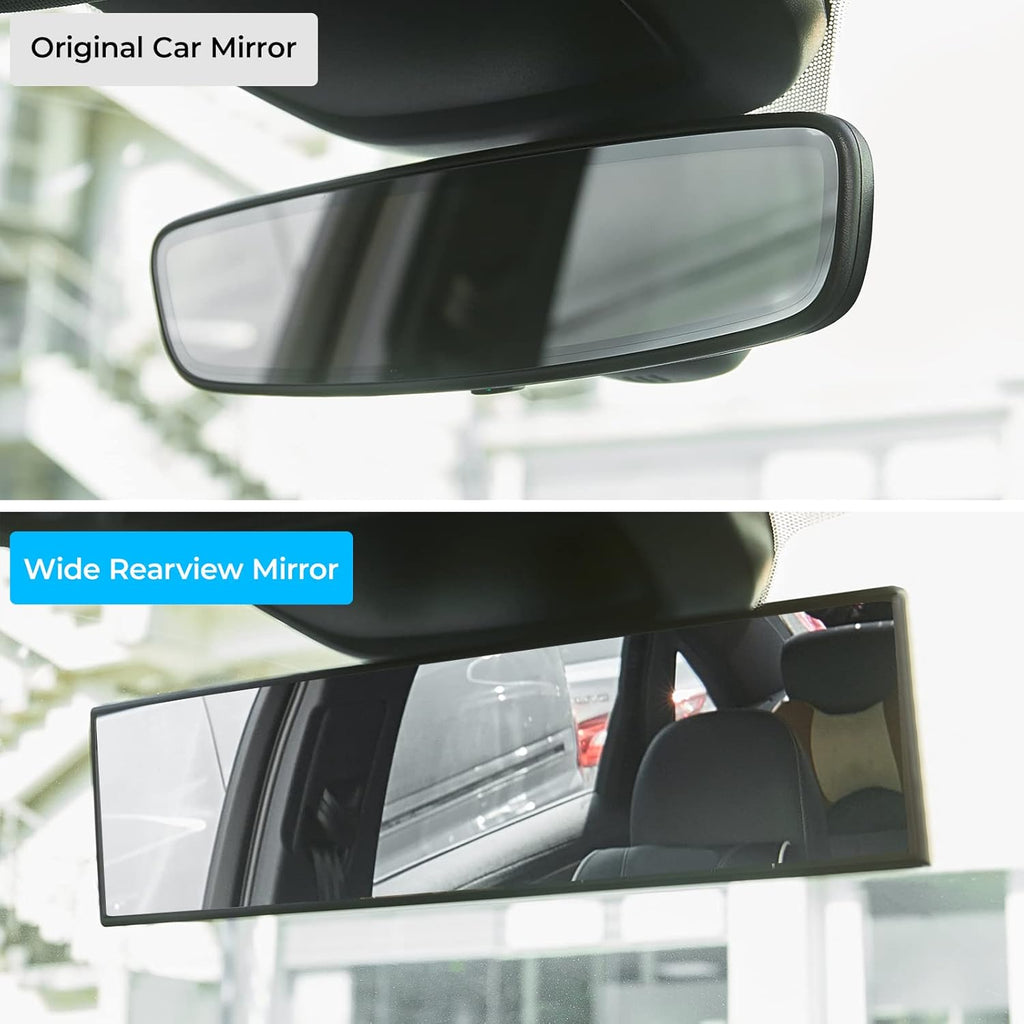 Universal 11.81 Inch Panoramic Rearview Mirror—effectively reduce the blind spots of cars SUVs trucks