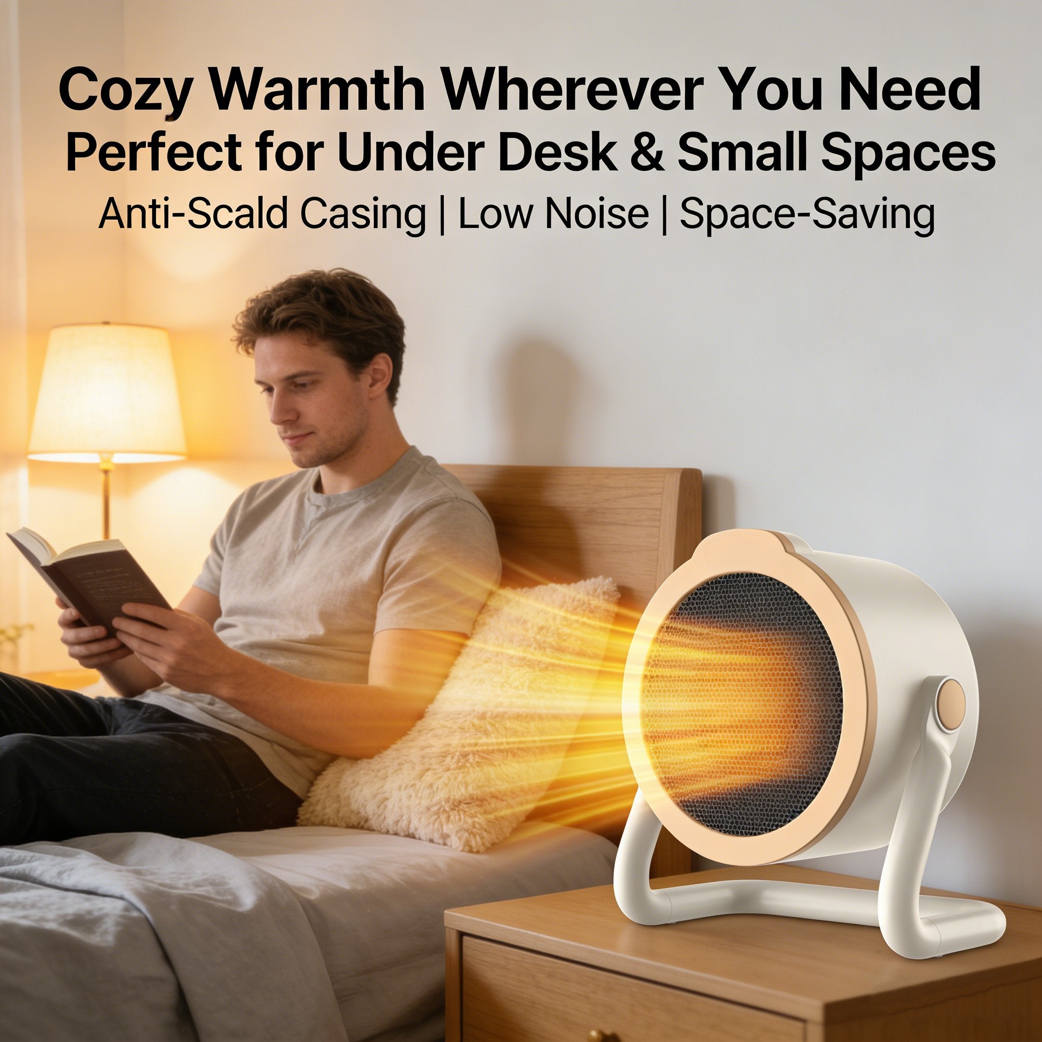 Portable Fan Heater, Fast Heating for Personal Use with Overheat Protection, Quiet Mini Heater for Office (Under Desk), Bedroom, and Indoor Use 🔥❄️