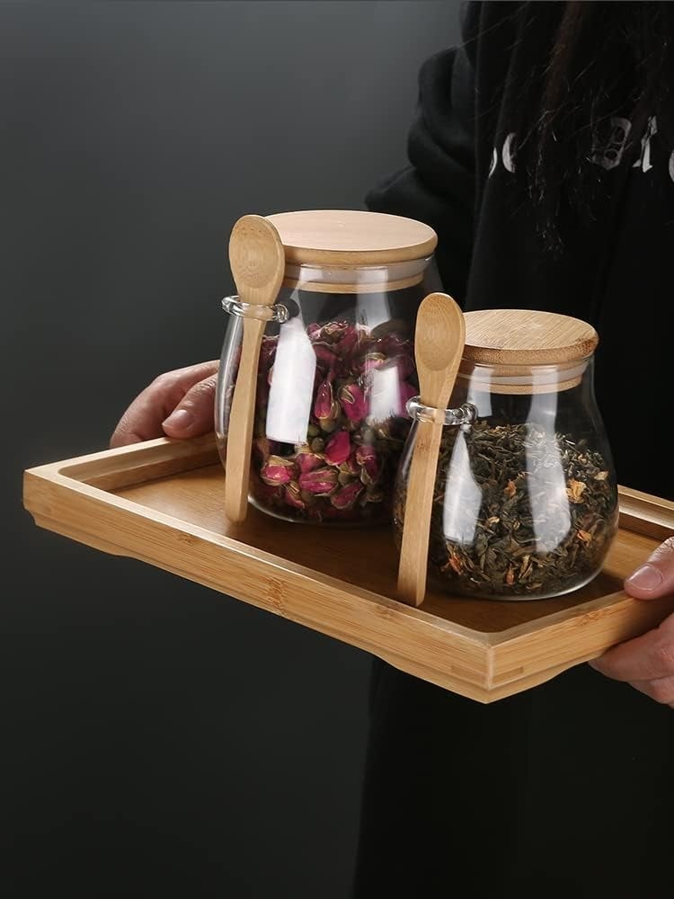 Premium Glass Food Storage Jar with Airtight Lid & Spoon – Perfect for Sugar, Tea, Spices & More 🍯